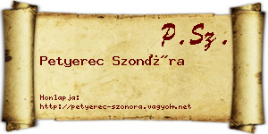 Petyerec Szonóra névjegykártya